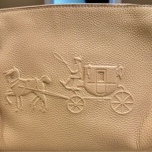 Coach Beige Embossed Leather Tote